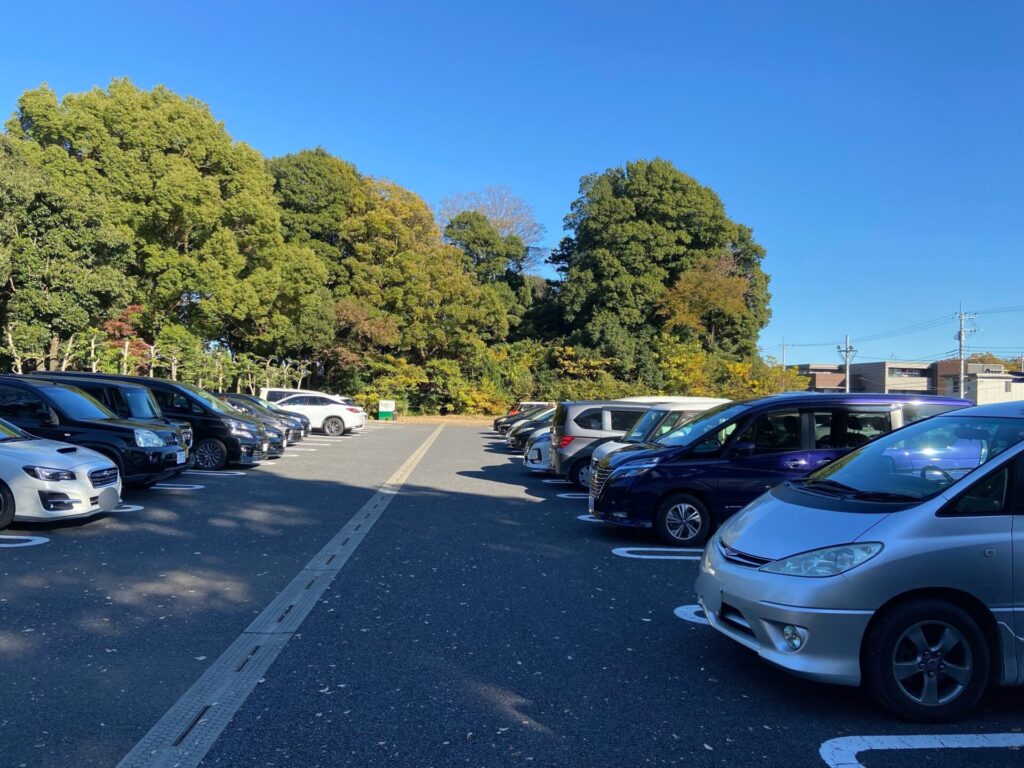 流山市総合運動公園南側駐車場の様子